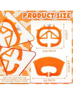 20 Anillos Nasales de Plástico para Ganado Teenyyou - Naranja 2