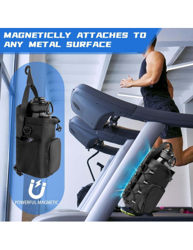 Bolsa de Gimnasio Magnética JACZZO 1.77L Negra Unisex