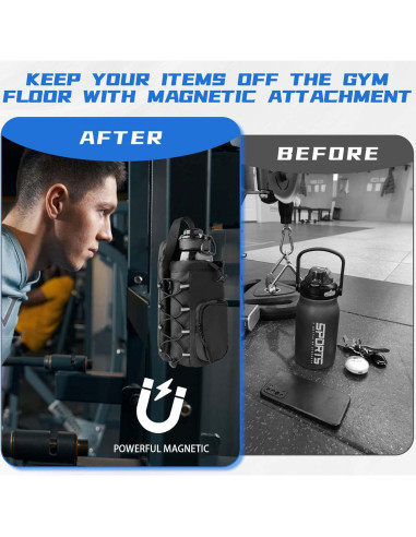 Bolsa de Gimnasio Magnética JACZZO 1.77L Negra Unisex