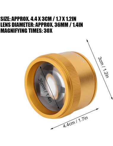 Lupa de Joyero Cosiki 30X 36mm para Joyas y Antigüedades