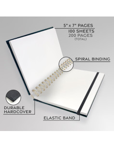 Cuaderno de Papel de Piedra ArtSkills 5x7 Negro 100 Hojas 2