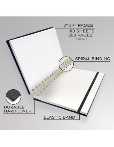 Cuaderno de Papel de Piedra ArtSkills 5x7 Negro 100 Hojas