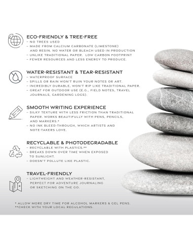 Cuaderno de Papel de Piedra ArtSkills 5x7 Negro 100 Hojas