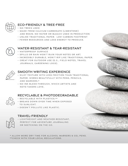 Cuaderno de Papel de Piedra ArtSkills 5x7 Negro 100 Hojas