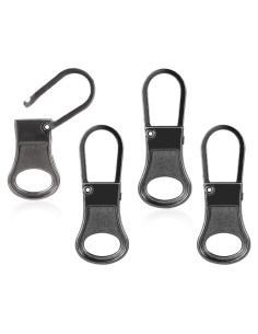 4 Tiradores de Cremallera de Metal NQEUEPN Gris Oscuro