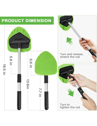 Kit de Limpieza de Parabrisas Tallew 3 Pcs con Mango Extensible