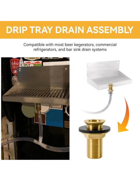 Conjunto de Drenaje de Bandeja de Goteo ERETOW 2" con NPT 1/2"