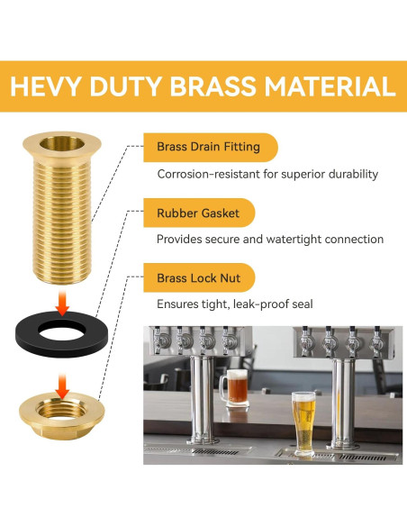 Conjunto de Drenaje de Bandeja de Goteo ERETOW 2" con NPT 1/2"