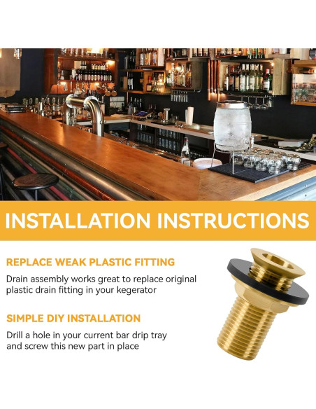 Conjunto de Drenaje de Bandeja de Goteo ERETOW 2" con NPT 1/2"