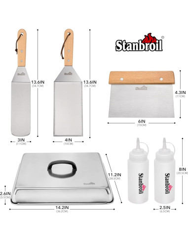 Set de Accesorios para BBQ Stanbroil - 6 Piezas Acero Inoxidable