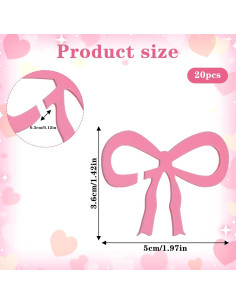 20 Etiquetas de Bebida con Lazo Rosa Ymapinc - Marcadores para Copas 2