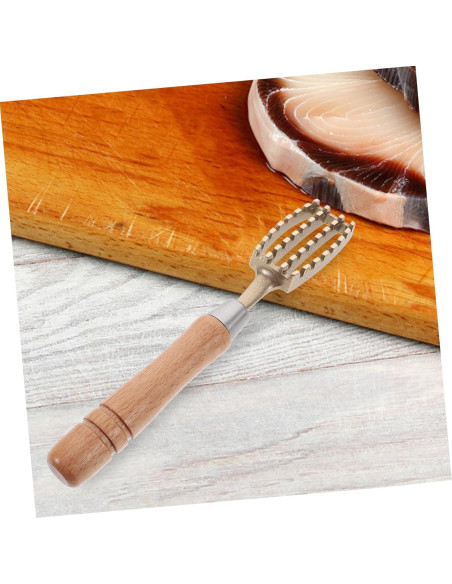 Raspador de Escamas de Pescado Amir - 2 Piezas, Mango de Madera