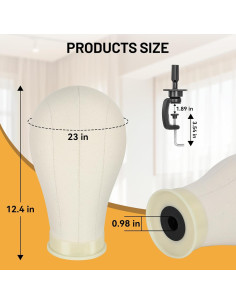 Soporte para Pelucas Yekavo con Cabeza de Lienzo 58.42 cm 2