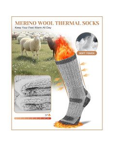 Calcetines Térmicos de Lana Merino Unisex - 3 Pares para Invierno 2