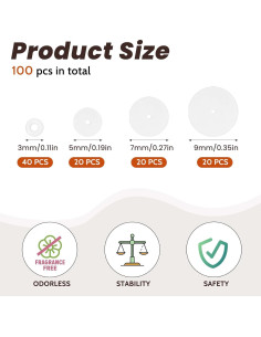 100 Tapones de Silicona Transparente para Pendientes 3-9mm 2