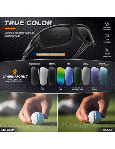 3 Pack Gafas de Sol Polarizadas AWGSEE UV400 para Hombre