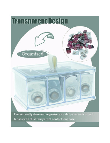 Estuche Portátil para Lentes de Contacto Acrílico 4 Compartimentos