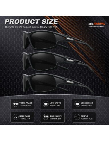 3 Pack Gafas de Sol Polarizadas AWGSEE UV400 para Hombre