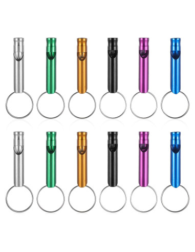12 Silbatos de Emergencia Aluminio FdcLixuvol 6 Colores