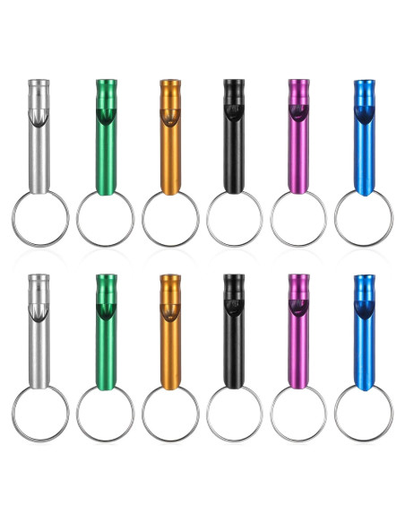 12 Silbatos de Emergencia Aluminio FdcLixuvol 6 Colores