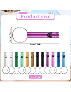 12 Silbatos de Emergencia Aluminio FdcLixuvol 6 Colores 2