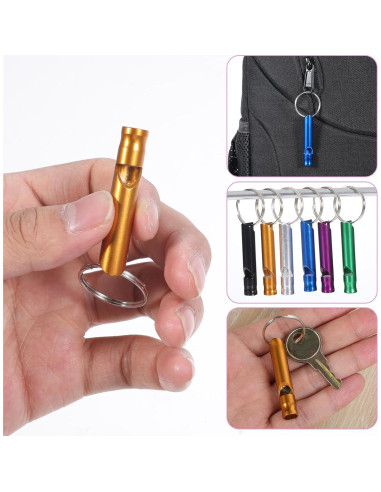 12 Silbatos de Emergencia Aluminio FdcLixuvol 6 Colores