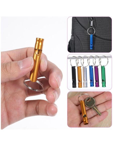 12 Silbatos de Emergencia Aluminio FdcLixuvol 6 Colores