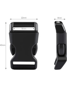 50 Hebillas de Liberación Lateral Plástico LIHAO 40mm Negras 2