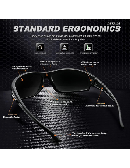 3 Pack Gafas de Sol Polarizadas AWGSEE UV400 para Hombre