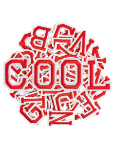 Parches Letras Planas CLINTT 52 Pcs Rojo Termofusible