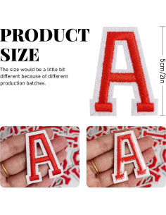 Parches Letras Planas CLINTT 52 Pcs Rojo Termofusible 2