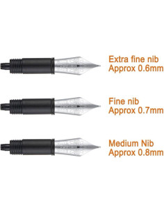 Juego de 3 Puntas de Pluma Fuente HONG DIAN Plata Extra Fina 2