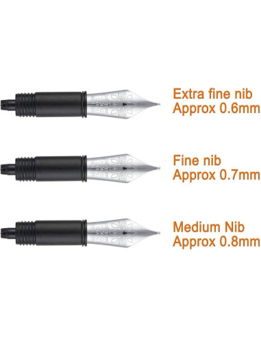 Juego de 3 Puntas de Pluma Fuente HONG DIAN Plata Extra Fina