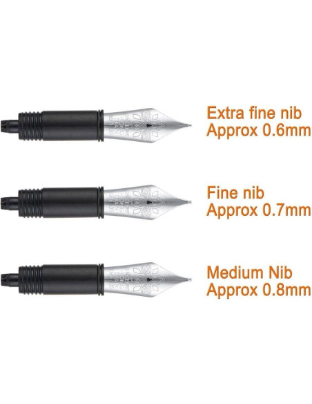 Juego de 3 Puntas de Pluma Fuente HONG DIAN Plata Extra Fina