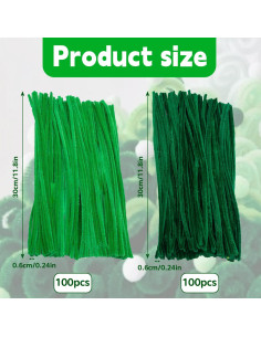 Juego de Limpiapipas Verde 200pcs ZenithFast 30cm para Manualidades 2