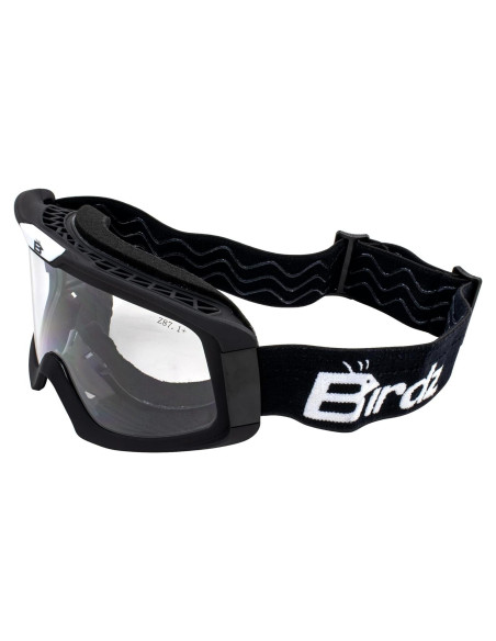 Gafas de moto OTG Birdz Pelican Negro-Claro con lente clara