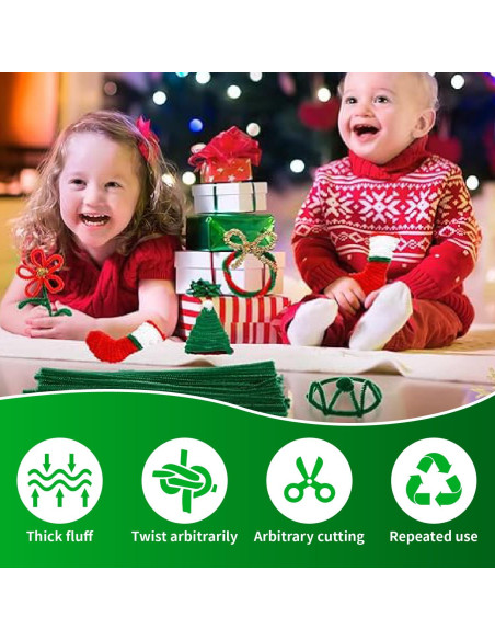 Juego de Limpiapipas Verde 200pcs ZenithFast 30cm para Manualidades