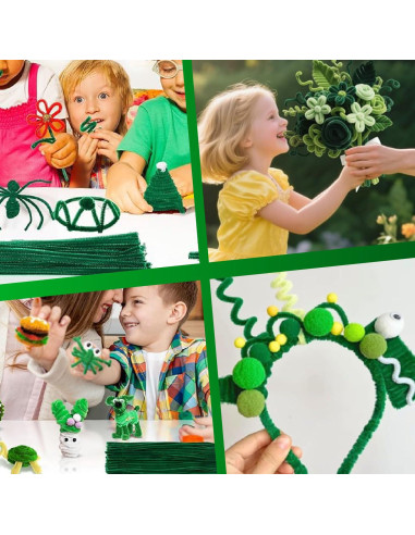 Juego de Limpiapipas Verde 200pcs ZenithFast 30cm para Manualidades