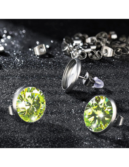 Kit de Pendientes Sureio 1000 Piezas 12 mm Plata