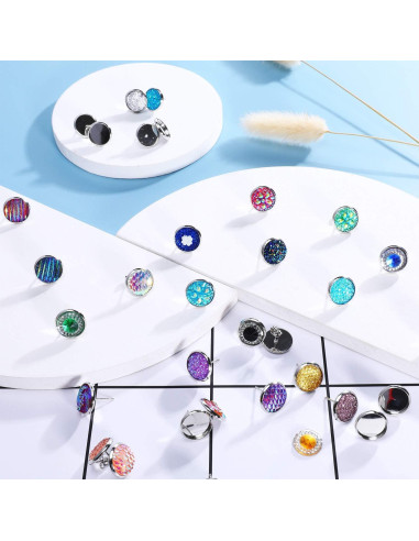 Kit de Pendientes Sureio 1000 Piezas 12 mm Plata