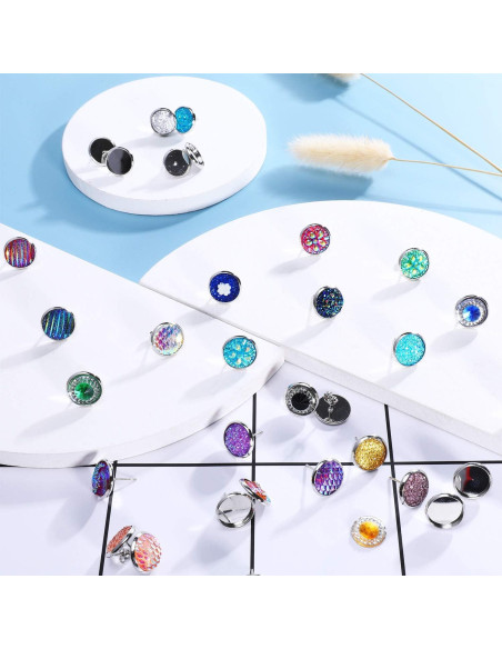 Kit de Pendientes Sureio 1000 Piezas 12 mm Plata