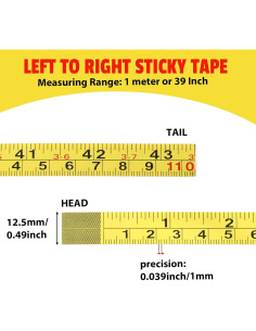 Cinta Métrica Autoadhesiva de Acero SynHHergyx 100cm 2 Pcs 2