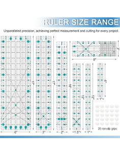 Conjunto de Reglas de Acolchado HLZC 7 Piezas Acrílico 2