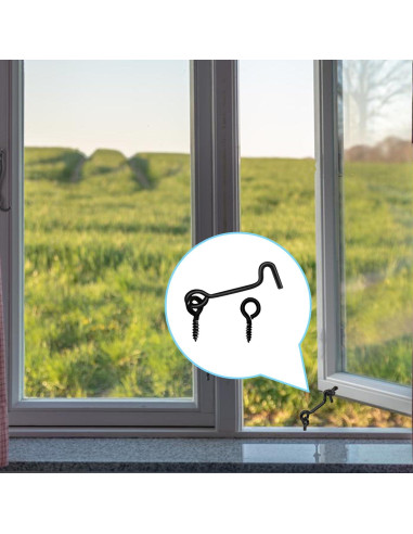 5 Ganchos de Pestillo de Puerta de Granja Yiiseejo 10.16 cm Negro