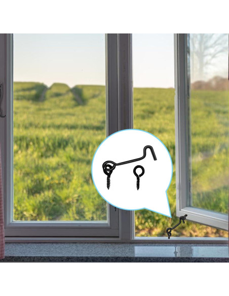 5 Ganchos de Pestillo de Puerta de Granja Yiiseejo 10.16 cm Negro