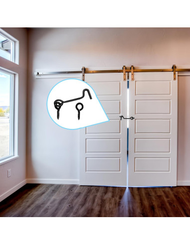 5 Ganchos de Pestillo de Puerta de Granja Yiiseejo 10.16 cm Negro