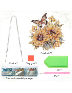 Kit de Adorno Colgante de Diamante AiYuanzsh Mariposa 5D 2