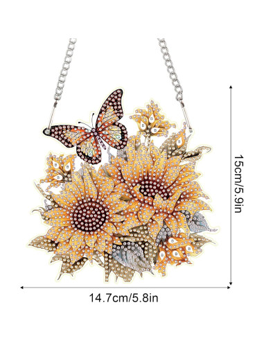 Kit de Adorno Colgante de Diamante AiYuanzsh Mariposa 5D