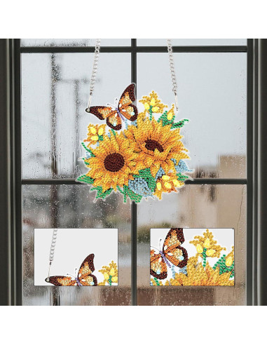 Kit de Adorno Colgante de Diamante AiYuanzsh Mariposa 5D