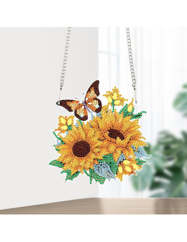 Kit de Adorno Colgante de Diamante AiYuanzsh Mariposa 5D